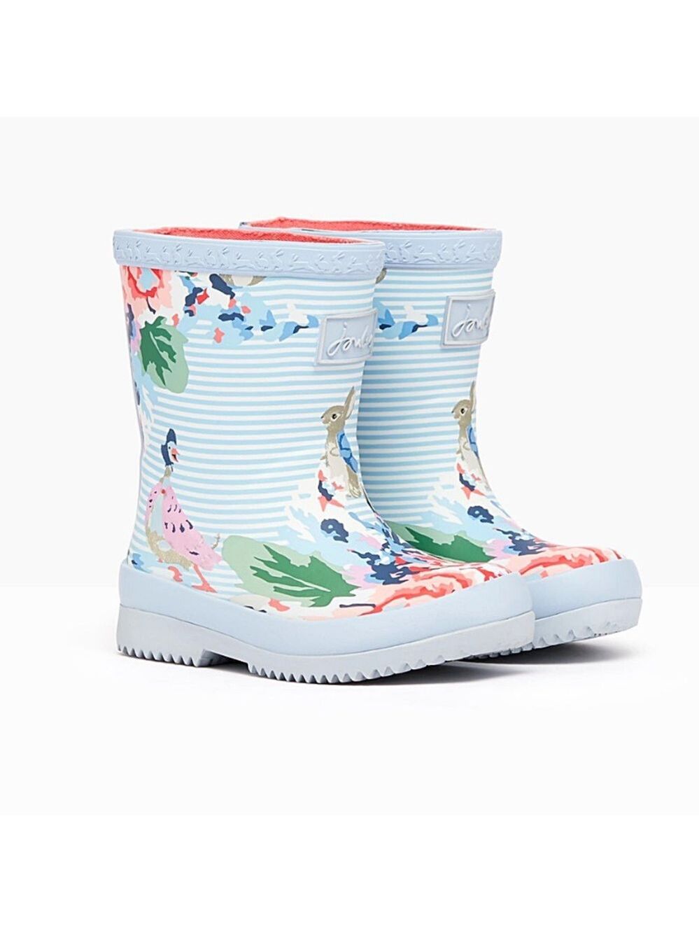 Size 7 Toddler Joules Blue Floral Kids' Rain Boots